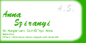 anna sziranyi business card